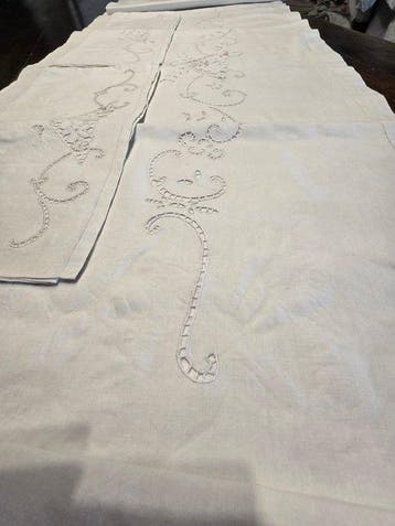Laken (3) - 220 cm - 270 cm - Antieke uitzet, Antiquités & Art
