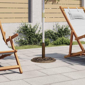 vidaXL Parasolvoet 44x44x31 cm gietijzer bronskleurig, Verzenden, Nieuw