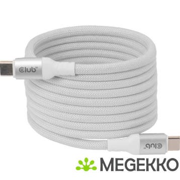 CLUB3D CLUB 3D USB-C Magnetic-Coil Cable White, Informatique & Logiciels, Verzenden