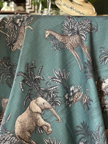 Nappe exclusive gravures anciennes de la jungle pour grandes