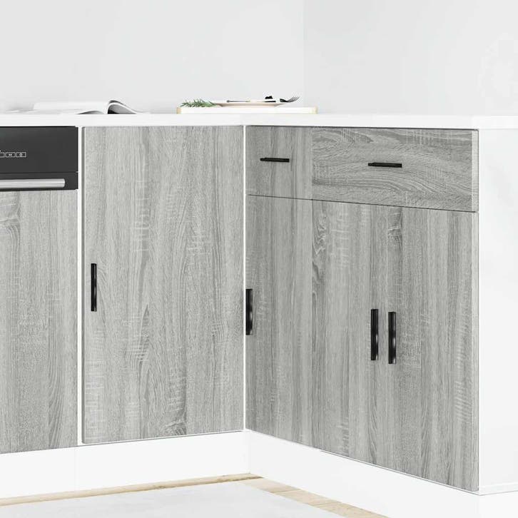 vidaXL Onderkast Lyon bewerkt hout grijs sonoma eikenkleurig, Huis en Inrichting, Kasten | Overige, Nieuw, Verzenden
