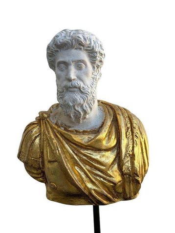 sculptuur, Busto Marco Aurelio - 25 cm - marmerpoeder