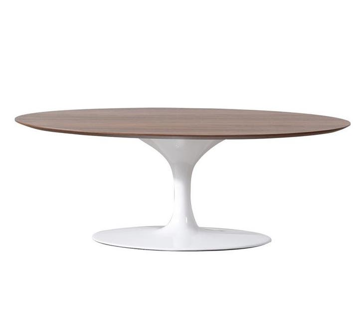 Salontafel Tulip Table Oval Bovenblad walnoot Onderstel wit, Maison & Meubles, Tables | Tables de salon, Envoi
