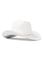 Cowboyhoed Wit Strass Steentjes Ketting Witte Cowgirl Wester, Ophalen of Verzenden, Nieuw