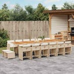 vidaXL 17-delige Tuinset met kussens poly rattan beige, Verzenden, Nieuw, Tuinset