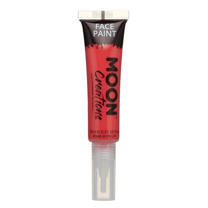 Moon Creations Face Paint with Brush Applicator Red 15ml, Hobby & Loisirs créatifs, Articles de fête, Envoi