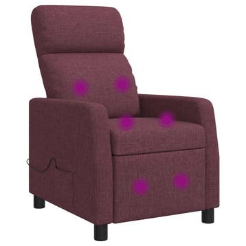 vidaXL Massage Relaxstoel Paars Stof, Verzenden, Nieuw