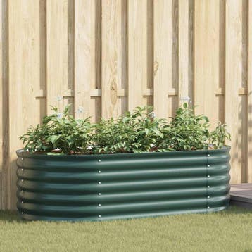 vidaXL Verhoogd bed Groen 160 x 80 x 44 cm Staal, Verzenden