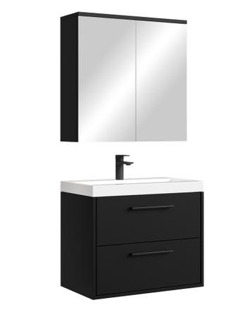 Badkamermeubel Set Florence 01 60 cm – Mat zwart, Verzenden, Nieuw