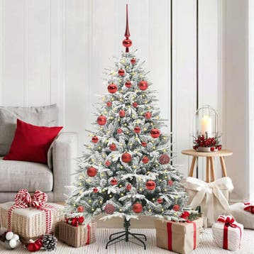 vidaXL Kunstmatige Voorverlichte Kerstboom met Ballenset, Verzenden, Nieuw