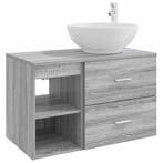 vidaXL Badkamermeubel Set 2 pcs Grijs Sonoma Bewerkt hout, Verzenden