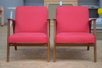 Fauteuil - Bois, Textile - Une paire de fauteuils, Antiquités & Art