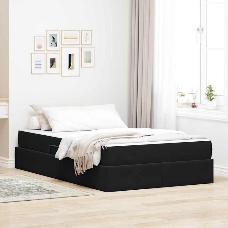 vidaXL Opbergbed met matras met matras Zwart 120 x 200 cm, Huis en Inrichting, Slaapkamer | Bedden, Nieuw, Verzenden