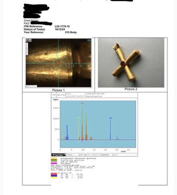 Byzantijns Goud, (met XRF-test) Kruis - 45 mm