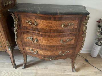 Ladekast - Hout, Marmer, Brons - Commode Louis XV
