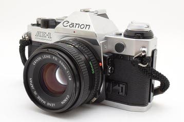 Canon AE-1 Program Silver New FD 1.4/50mm Single lens reflex, Audio, Tv en Foto, Nieuw