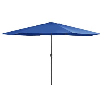 vidaXL Parasol met metalen paal 390 cm azuurblauw, Verzenden