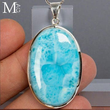 Prachtig Larimar - Kwaliteit AAA - Zilver 925 - Stone of