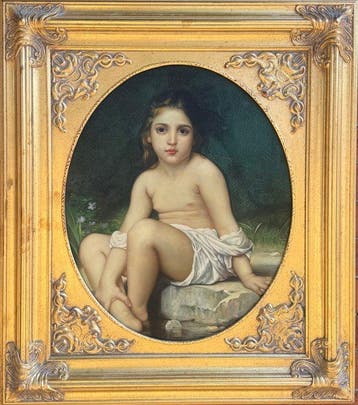 After William-Adolphe Bouguereau (XX) - Child at Bath, Antiquités & Art