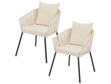 Veiling - Touwstoelen - Set van 2 - Incl. Zit- en Rugkussens, Huis en Inrichting, Stoelen, Gebruikt