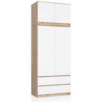 Kledingkast eiken wit XL lades Licht eiken wit (Slaapkamer), Verzenden