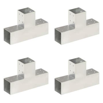vidaXL Paalverbindingen 4 st T-vorm 81x81 mm gegalvaniseerd, Verzenden, Nieuw