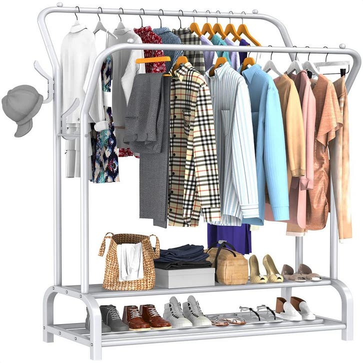 Avalo Industrieel Kledingrek - Metaal - 110x33x150 CM - Wit, Kleding | Dames, Kledingrekken, Nieuw, Verzenden