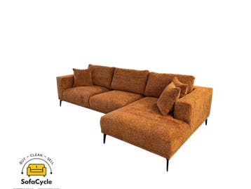 Hoekzetel roest in bouclé, hoek R – overstock, Verzenden