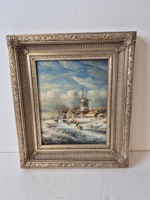 H.Bender XX Hollandse school. - Koek en Zopie, Antiquités & Art, Art | Peinture | Classique
