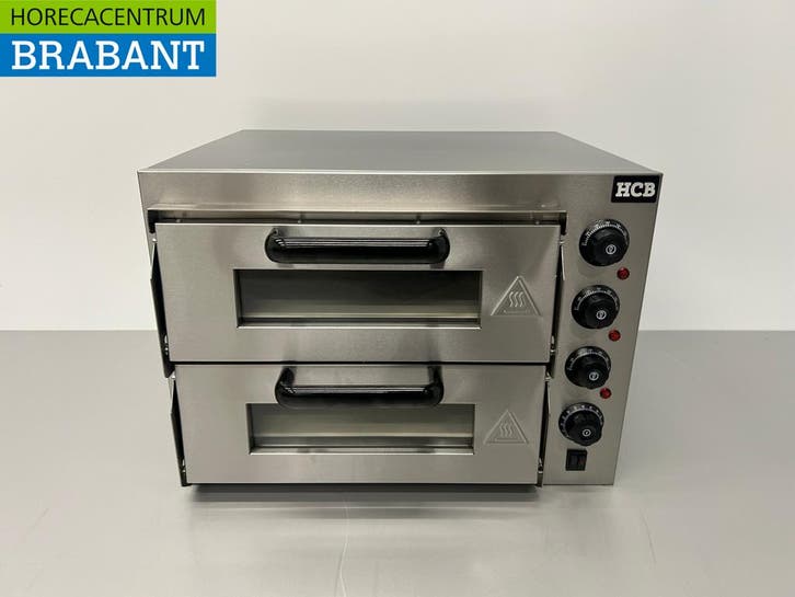 RVS Dubbele Pizzaoven oven 2 x 40 cm steen 230V Horeca, Articles professionnels, Horeca | Équipement de cuisine, Enlèvement ou Envoi
