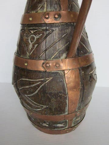 stijl Gerard Lafitte - Kruik - Hout,messing - historisch