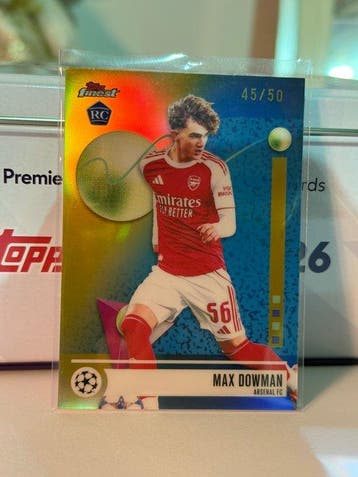2025-26 Topps Finest Max Dowman True Gold Refractor /50 RC, Nieuw