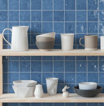 Wandtegel Blauw 10x10cm (Muurtegels, Muur- en plafondtegels), Doe-het-zelf en Bouw, Tegels, Nieuw, Minder dan 20 cm, 10 m² of meer