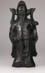 Chinese Carved Hardstone Buddha Stand Statue Figure - Steen, Antiek en Kunst