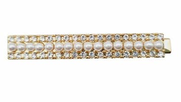 Haarspeld Duckklem 6cm – Recht – Parel & Strass Steentjes –