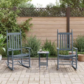 vidaXL Schommelstoelen 2 st met inklapbare tafel, Verzenden