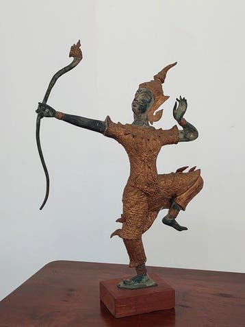 Figura di arciere 48 cm - sculptuur - Thailand (Zonder, Antiek en Kunst