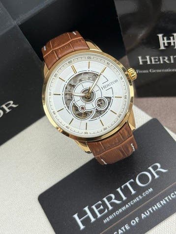 Heritor - Automatic Davies Semi-Skeleton - gold/brown - Sans