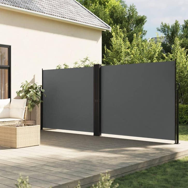 vidaXL Windscherm uittrekbaar 160x1000 cm antracietkleurig, Tuin en Terras, Parasols, Nieuw, Verzenden