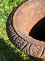 Rustieke zware Campana vaas 3,2 kilo - Jardinière - Fonte, Antiquités & Art