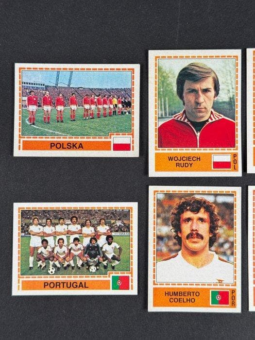 1980 Panini #233, 235/238, 240/242 Europa 80 - Poland &, Verzamelen, Stickers