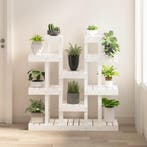 vidaXL Plantenstandaard wit 104,5x25x109,5 cm massief, Verzenden, Nieuw