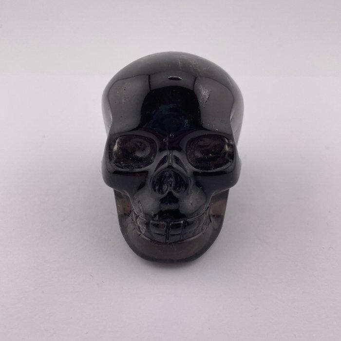 Snijwerk, Hand-Carved Smoky Quartz Crystal Skull - 7.18 cm -, Antiek en Kunst, Curiosa en Brocante