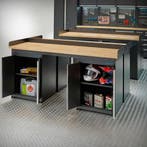 Datona Werkbank PRO eiken - 8 opbergkasten - 200 cm - zwart, Doe-het-zelf en Bouw, Werkbanken, Ophalen of Verzenden, Nieuw