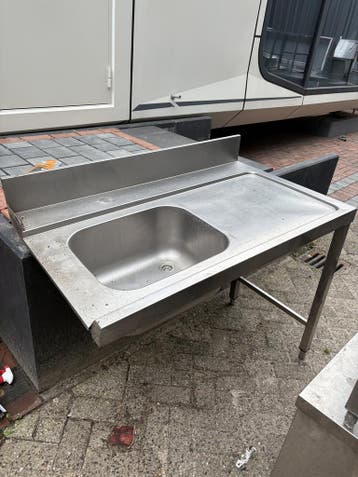 RVS Aanvoertafel 120x72x90cm (B x D x H) Wordt Schoongemaakt, Ophalen of Verzenden