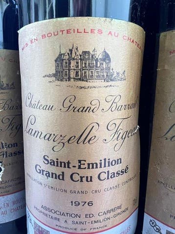 1976 Chateau Grand Barrail Lamarzelle Figeac - Saint-Émilion, Verzamelen, Wijnen, Nieuw