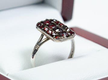 - 800 argent - grenat bohème - Bague
