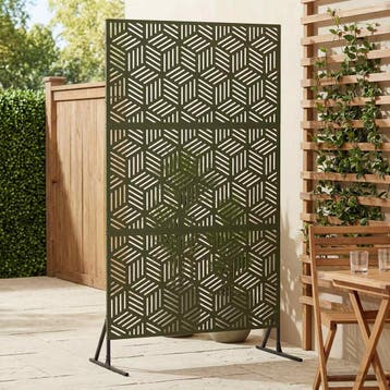 vidaXL Privacyscherm 100 x 50 x 180 cm Staal Olijfgroen, Jardin & Terrasse, Verzenden