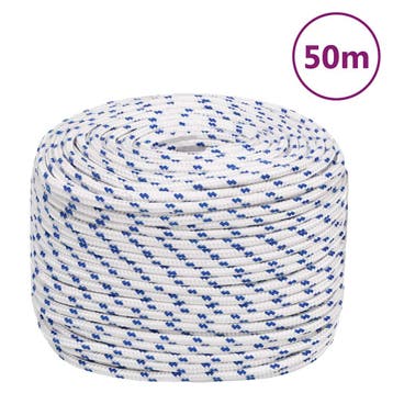 vidaXL Boot touw 6 mm 50 m polypropyleen wit, Verzenden