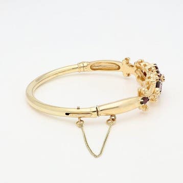 Armband - 10 kt. Geel goud Granaat - Granaat